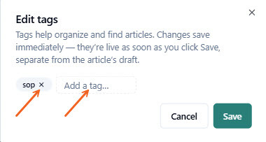 add delete tag
