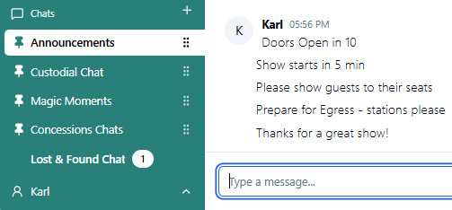 Announce chat