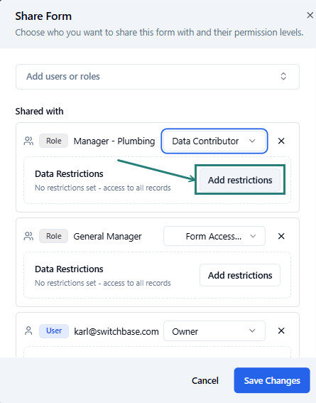 Add Restrictions