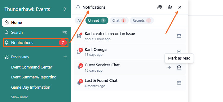 Open Notifications