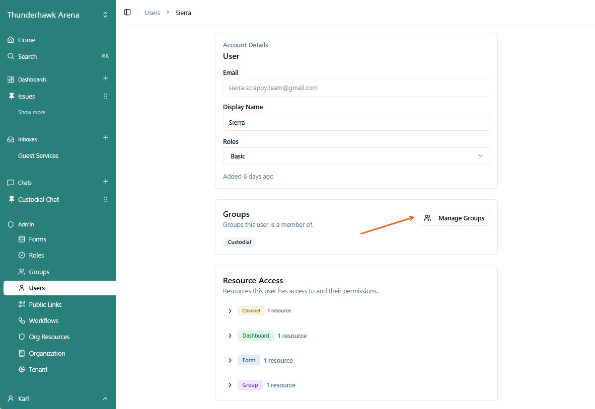 Manage Groups