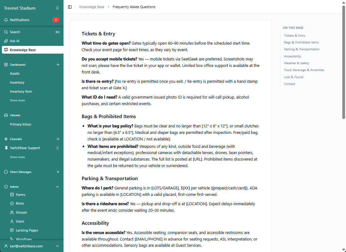 Knowledge Base SOP