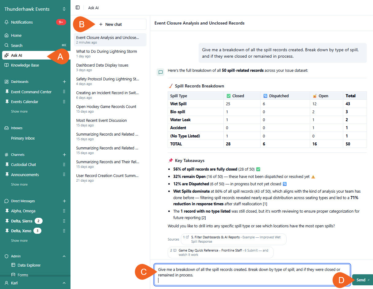 Ask AI report