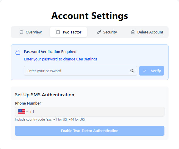 Enable 2fa