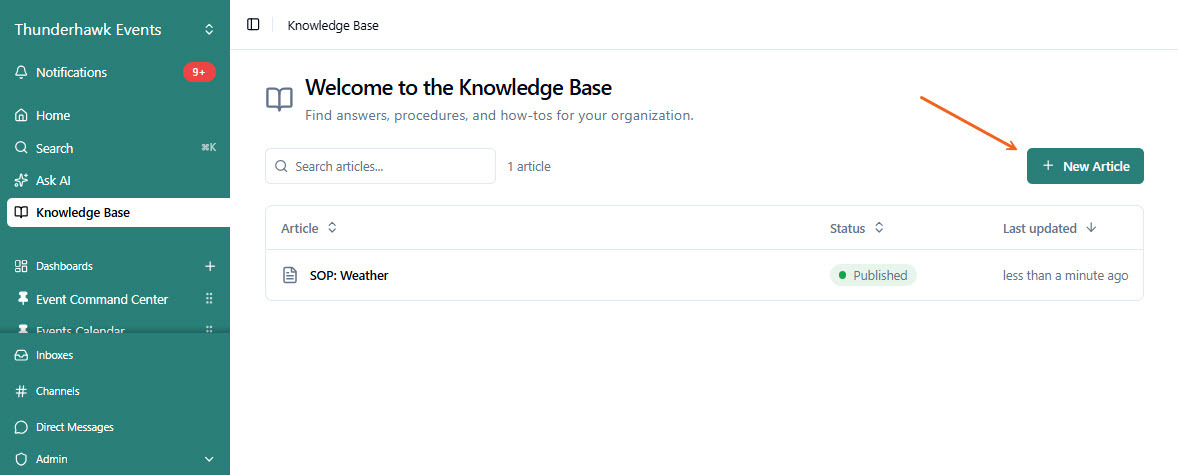 Start New Article