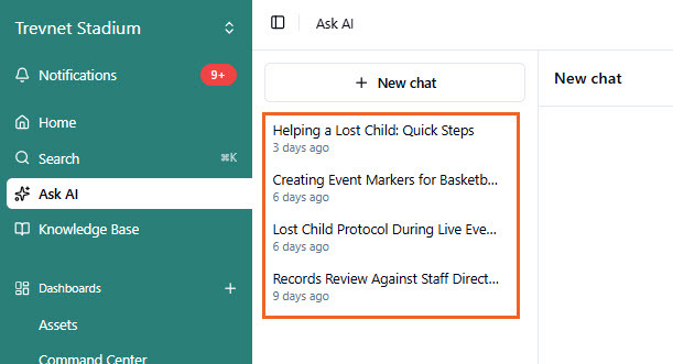 Conversations saved in Chat