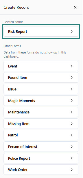 Create Risk Report