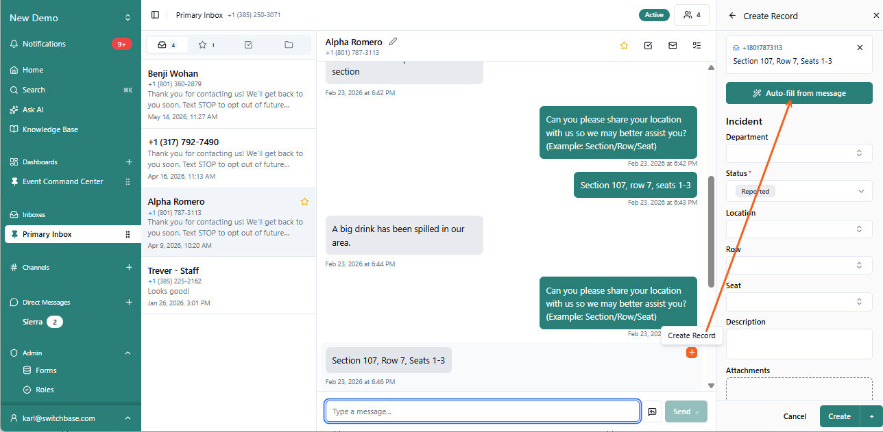 SMS Inboxes