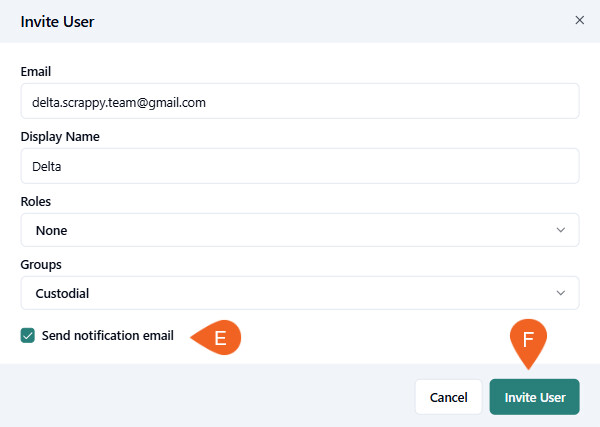 Invite email
