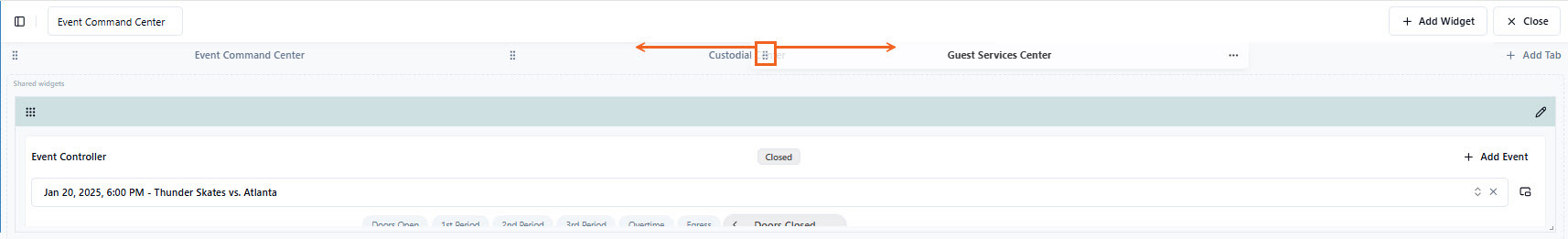 Reposition tabs